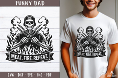 Meat Fire Repeat SVG Funny Dad design Product Image 1