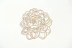 Peony SVG, Peony Flower SVG, Floral paper laser cut SVG Product Image 1