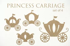 Princess Carriage SVG. Fairytale silhouettes. Nursery decor. Product Image 1