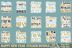 Happy new year sticker bundle Svg for Shirts 2025 New Year S Product Image 1