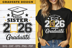 Proud Sister 2026 Graduate SVG PNG Custom print Product Image 2