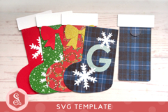 Christmas Stocking Gift Card Holder SVG Template Product Image 4