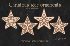 Christmas star ornament SVG, Star cookies laser cut files Product Image 1