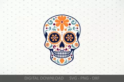 Sugar skull SVG. Floral skull, Mexican Day of the Dead SVG Product Image 1