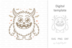 Cute happy smiling Halloween monster SVG, Funny baby monster Product Image 1