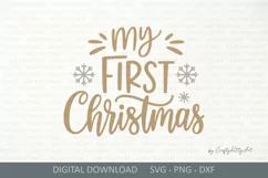 My first Christmas SVG, Cute baby's 1st Christmas SVG quote Product Image 2