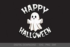 Happy Halloween SVG, Cute Ghost SVG, Fun Halloween lettering Product Image 2