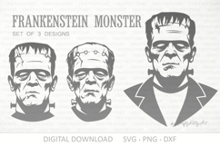 Frankenstein Monster face SVG, Spooky Halloween characters Product Image 1