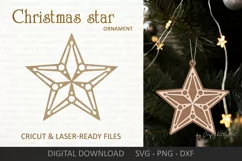 Christmas star ornament SVG, Star cookies laser cut files Product Image 3