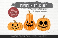 Halloween Pumpkin faces SVG cut files, Jack o lantern bundle Product Image 1