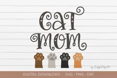 Cat Mom SVG. Cute crazy cat lady mug shirt sublimation quote Product Image 1