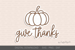 Give thanks SVG. Happy Thanksgiving Day SVG, Fall pumpkin Product Image 1