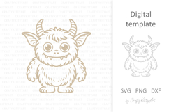 Cute happy smiling Halloween monster SVG, Funny baby monster Product Image 1