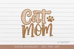 Cat Mom SVG. Cute crazy cat lady mug shirt sublimation quote Product Image 1