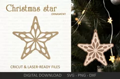 Christmas star ornament SVG, Star cookies laser cut files Product Image 5