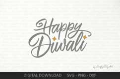 Happy Diwali SVG. Diwali Lettering, Handwriting, Handwritten Product Image 1