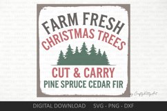 Farm Fresh Christmas Trees SVG, Distressed sign sublimation Product Image 3