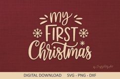 My first Christmas SVG, Cute baby&#039;s 1st Christmas SVG quote Product Image 1