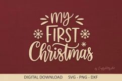 My first Christmas SVG, Cute baby's 1st Christmas SVG quote Product Image 1