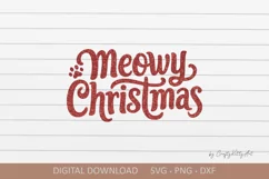 Meowy Christmas SVG. Cute quote for mug shirt sublimation Product Image 1