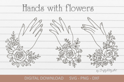 Floral Woman hands SVG. Boho aesthetic spring wildflowers Product Image 3