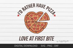 Love pizza at first bite SVG. Funny shirt sublimation quote Product Image 1