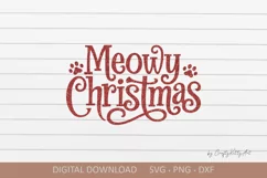 Meowy Christmas SVG. Cute quote for mug shirt sublimation Product Image 1