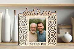 SVG Dad and Me Abstract Design Photo Frame Laser Gift Kids Product Image 1
