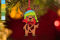SVG Deer Letter R Christmas Ornament Present Holiday Gift