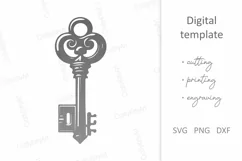 Key SVG. Antique Key SVG. Old vintage Key SVG laser cut Product Image 2