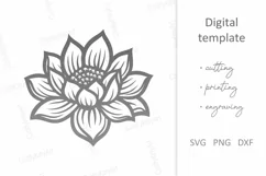 Lotus SVG. Lotus flower SVG for laser cut, Cricut Silhouette Product Image 2