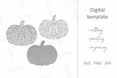 Pumpkin mandala SVG, Filigree Lace Ornate Fancy Pumpkin SVG Product Image 2