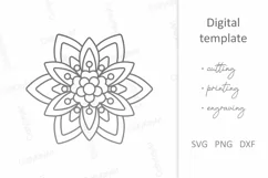 Abstract Sunflower, Flower SVG, Floral paper laser cut SVG Product Image 2