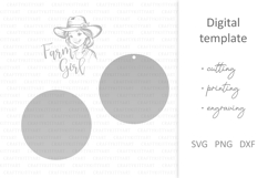 Farm girl SVG, Laser engrave &amp; cut sign, ornament, keychain Product Image 2