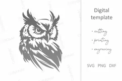 Owl SVG. Owl head SVG. Owl face SVG. Owl silhouette portrait Product Image 2