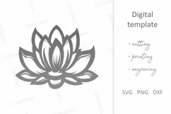 Lotus SVG. Lotus flower SVG for laser cut, Cricut Silhouette Product Image 2