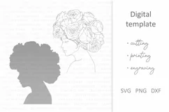 Woman Floral Beauty SVG, Rose Flowers, Spring Flower Crown Product Image 2