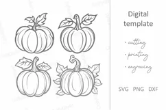 Fall Pumpkin SVG, Pumpkin SVG Cricut Silhouette cut file Product Image 2