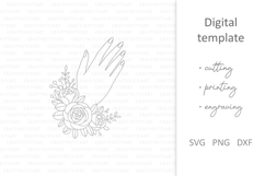 Floral Woman hands SVG. Boho aesthetic spring wildflowers Product Image 4