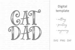 Cat Dad SVG. Cute cat lover quote for mug shirt sublimation Product Image 2