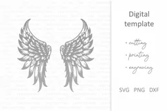 Angel wings SVG. papercut, paper cutting, laser cut files Product Image 2