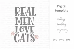 Real men love cats SVG. Cute quote for mug shirt sublimation Product Image 2
