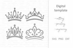 Princess Tiara Crown SVG silhouette. Baby girl Nursery decor Product Image 2