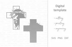 Jesus Christ SVG. Thorn Crown SVG. Cross SVG. Crucifix SVG. Product Image 2