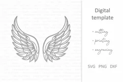 Angel wings SVG. papercut, paper cutting, laser cut files Product Image 2