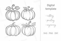 Fall Pumpkin SVG, Pumpkin SVG Cricut Silhouette cut file Product Image 2