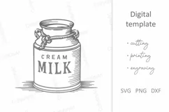 Milk Farm SVG. Dairy cow, Milk can & jug, Ice cream maker Product Image 2