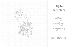 Floral Woman hands SVG. Boho aesthetic spring wildflowers Product Image 5