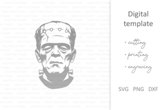 Frankenstein Monster face SVG, Spooky Halloween characters Product Image 3