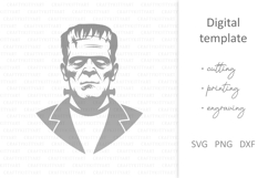 Frankenstein Monster face SVG, Spooky Halloween characters Product Image 4
